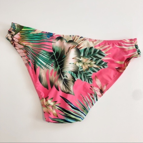 NEW La Blanca Tropical Rain Palm Print Bikini Bottoms Size 14 - Picture 2 of 5